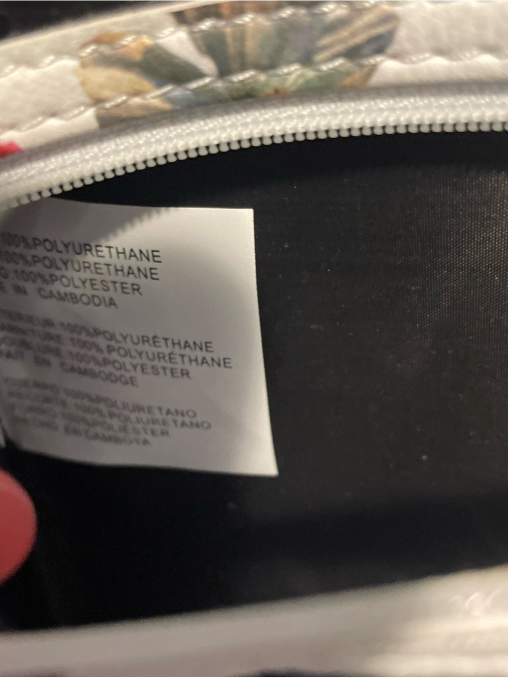 Lg BETSEY JOHNSON White Floral Cosmetic Bag with Gold Bow Accent new without tag - Picture 7 of 10